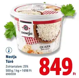 Lidl Nostja Túró ajánlat