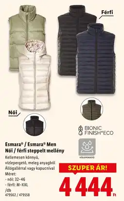 Lidl Esmara / Esmara Men Női / férfi steppelt mellény ajánlat