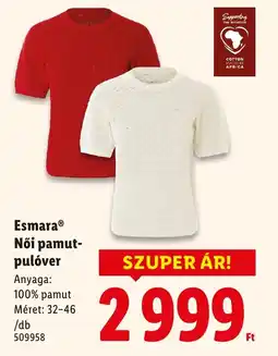 Lidl Esmara Női pamut- pulóver ajánlat
