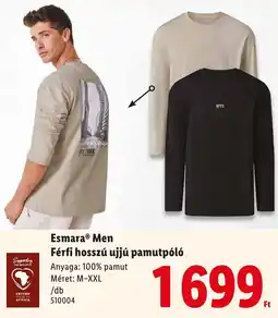 Lidl Esmara Men Férfi hosszú ujjú pamutpóló ajánlat