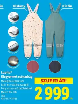 Lidl Lupilu Kisgyermek esőnadrág ajánlat