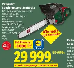 Lidl Parkside Benzinmotoros láncfűrész ajánlat
