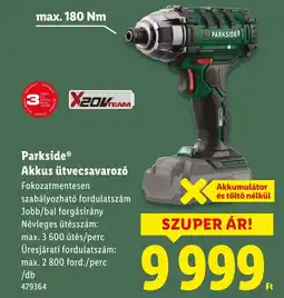 Lidl Parkside Akkus ütvecsavarozó ajánlat