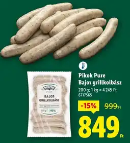 Lidl Pikok Pure Bajor grillkolbász ajánlat