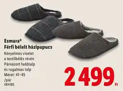 Lidl Esmara Férfi bélelt házipapucs ajánlat