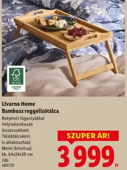 Lidl Livarno Home Bambusz reggelizőtálca ajánlat