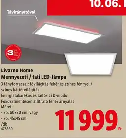 Lidl Livarno Home Mennyezeti / fali LED-lámpa ajánlat