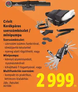 Lidl Crivit Kerékpáros szerszámkészlet / minipumpa ajánlat