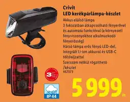 Lidl Crivit LED kerékpárlámpa-készlet ajánlat
