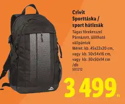Lidl Crivit Sporttáska / sport hátizsák ajánlat