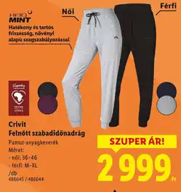 Lidl Crivit Felnőtt szabadidőnadrág ajánlat