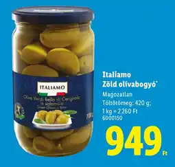 Lidl Italiamo Zöld olívabogyó ajánlat