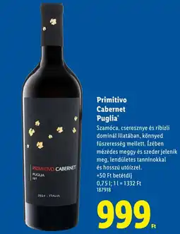 Lidl Primitivo Cabernet Puglia ajánlat