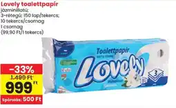 Spar Lovely toalettpapír ajánlat