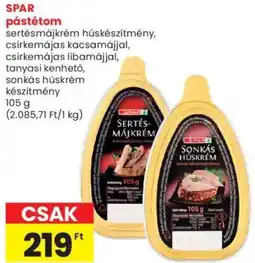Spar SPAR pástétom ajánlat