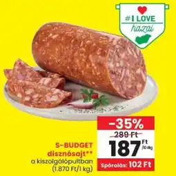 Spar S-BUDGET disznósajt ajánlat