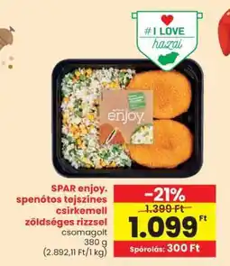 Spar SPAR enjoy. spenótos tejszínes csirkemell zöldséges rizzsel ajánlat