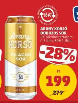 PENNY Arany Korsó Dobozos Sör ajánlat