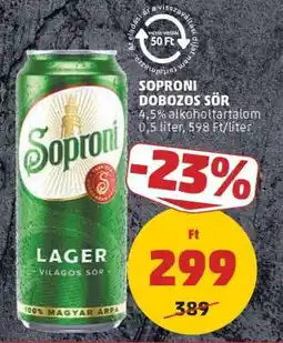 PENNY Soproni Dobozos Sör ajánlat