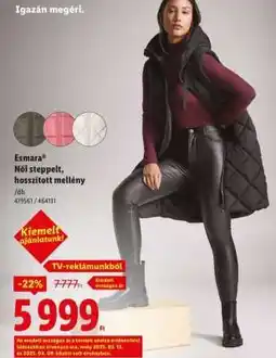 Lidl Esmara Női steppelt, hosszított mellény ajánlat