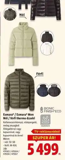 Lidl Esmara / Esmara Men Női / férfi thermo dzseki ajánlat
