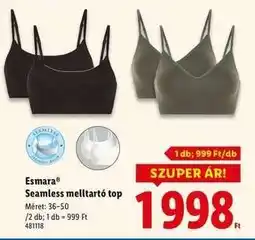 Lidl ESMARA Seamless melltartó top ajánlat