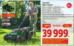 Lidl PARKSIDE Akkus fűnyíró ajánlat