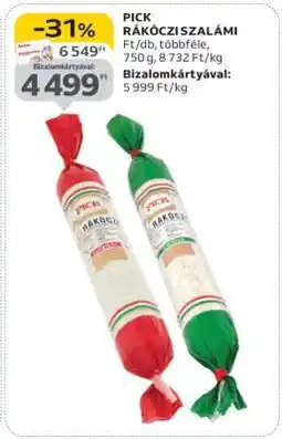 Auchan PICK Rákóczi szalámi ajánlat