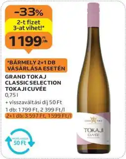 Auchan GRAND TOKAJ CLASSIC SELECTION TOKAJI CUVÉE ajánlat