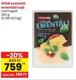 Spar SPAR szeletelt ementáli sajt ajánlat