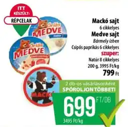 Coop Mackó sajt / Medve sajt ajánlat