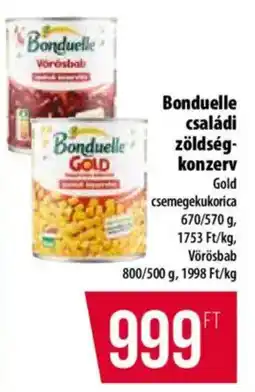 Coop Bonduelle családi zöldségkonzerv ajánlat