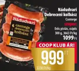 Coop Nádudvari Debreceni kolbász ajánlat
