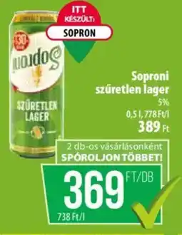Coop Soproni szűretlen lager ajánlat