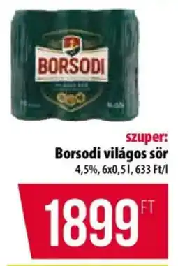 Coop Borsodi világos sör ajánlat