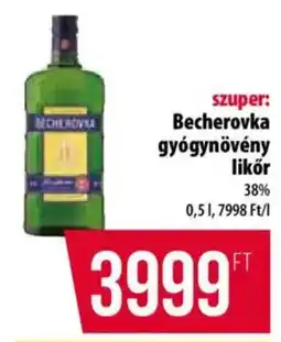 Coop Becherovka gyógynövény likőr ajánlat