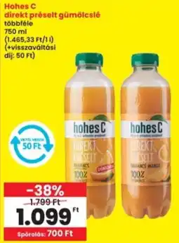 Interspar Hohes C direkt préselt gümölcslé ajánlat