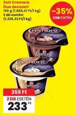 Interspar Zott Cremore Duo desszert ajánlat