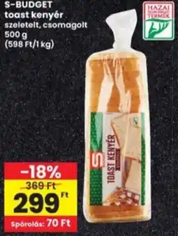 Interspar S-BUDGET toast kenyér ajánlat