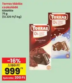 Interspar Torras táblás csokoládé ajánlat