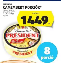ALDI Président Camembert Porciók ajánlat