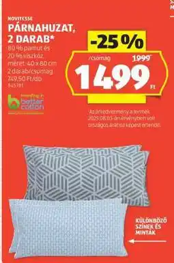 ALDI NOVITESSE Párnahuzat, 2 darab ajánlat
