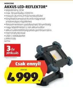 ALDI WORKZONE AKKUS LED-REFLEKTOR ajánlat