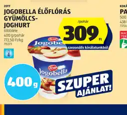 ALDI Zott Jogobella élőflrás gyümölcsjoghurt ajánlat