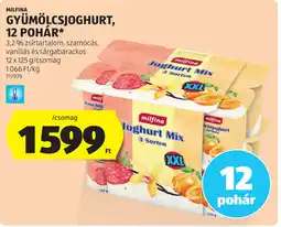 ALDI Milfina gyümölcsjoghurt 12 pohár ajánlat