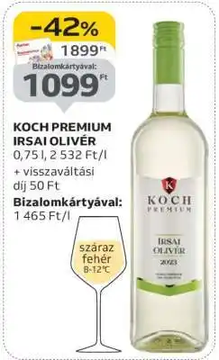 Auchan Koch Prémium Irsai Olivér ajánlat