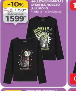Auchan Halloween mintás gyermek hosszú ujjú pl ajánlat