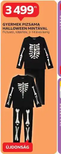 Auchan Gyermek pizsama Halloween mintával ajánlat