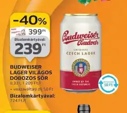 Auchan Budweiser Lager Világos Dobozos Sör ajánlat