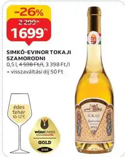 Auchan SIMKÓ-EVINOR TOKAJI SZAMORODNI ajánlat